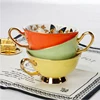 Coffee cups Porcelain High-quality Butterfly Flower Teacup & Saucer Set British Afternoon Tea time Ceramic Cup Office Drinkware ► Photo 2/5