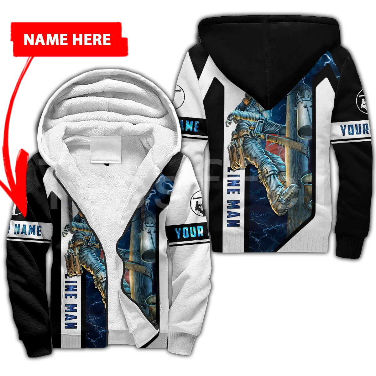 

Tessffel Electrician Worker 3D Printed 2021 New Fashion Winter Hooded Fleece Warm Hood Thick Coat Zipper Men Hoodies Jacket