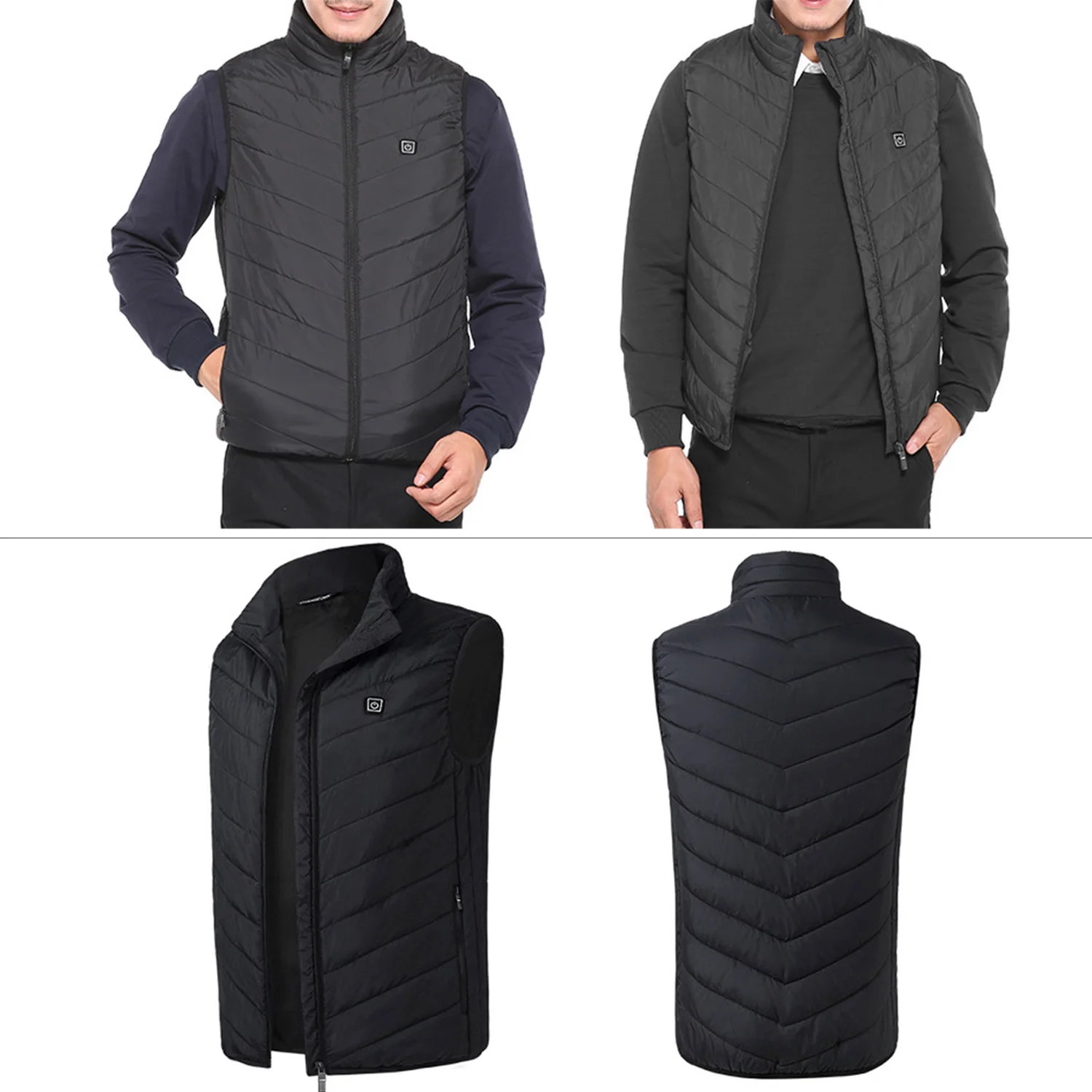 Обновленный мужской наружный USB Инфракрасный нагревательный жилет, зимняя куртка из углеродного волокна, электрическая тепловая одежда, мотоциклетная часть