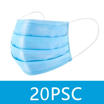 

20 Pcs 3 Layer Disposable Mask Anti Virus Mouth-muffle Face Masks Men Women Anti Fog Face Mouth Masks Breathable Mouth Cover