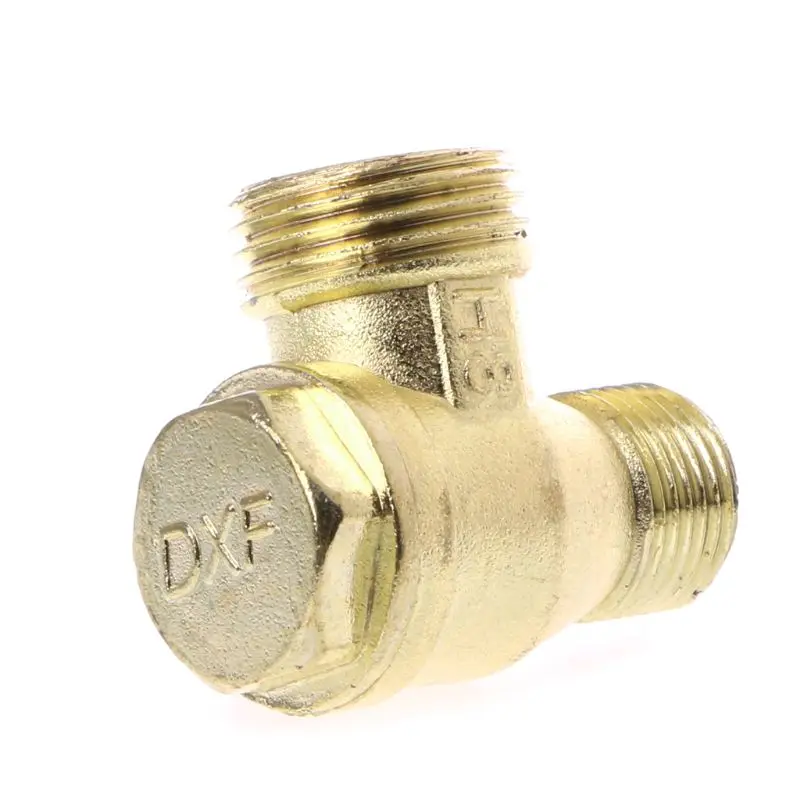 Male Thread 3 Way Metal Air Compressor Check Valve Gold Tone R9JF | Обустройство дома