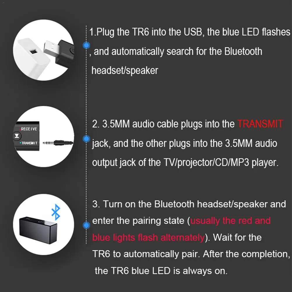 USB Bluetooth 5,0 адаптер аудио передатчик приемник мини стерео Bluetooth ключ беспроводной адаптер для компьютера ПК ноутбука