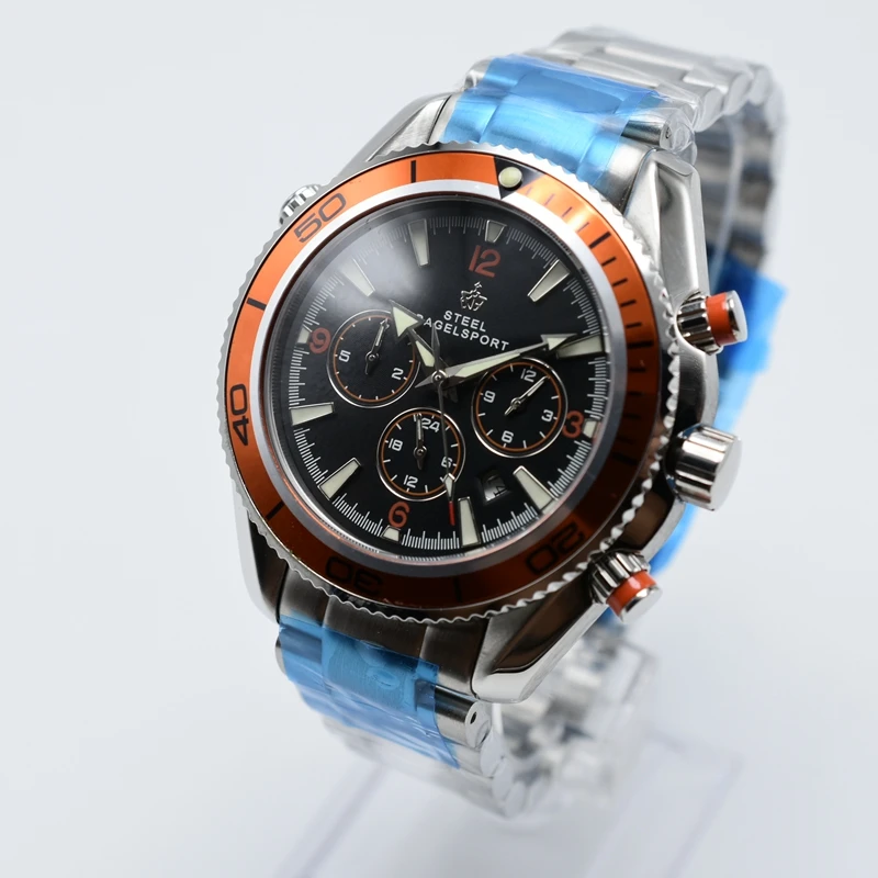 

STEELBAGELSPORT brand ceramic ring multi-dial full steel luxury men mechanical watch dropshipping daydate men automatic watch