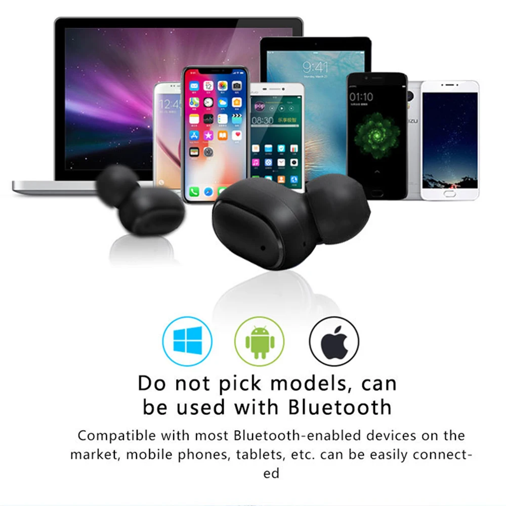 Wireless Bluetooth Earphone With Mic HD call LED Display Earphones sport Gaming Earbuds Headset for IPhone Xiaomi Huawei Samsung