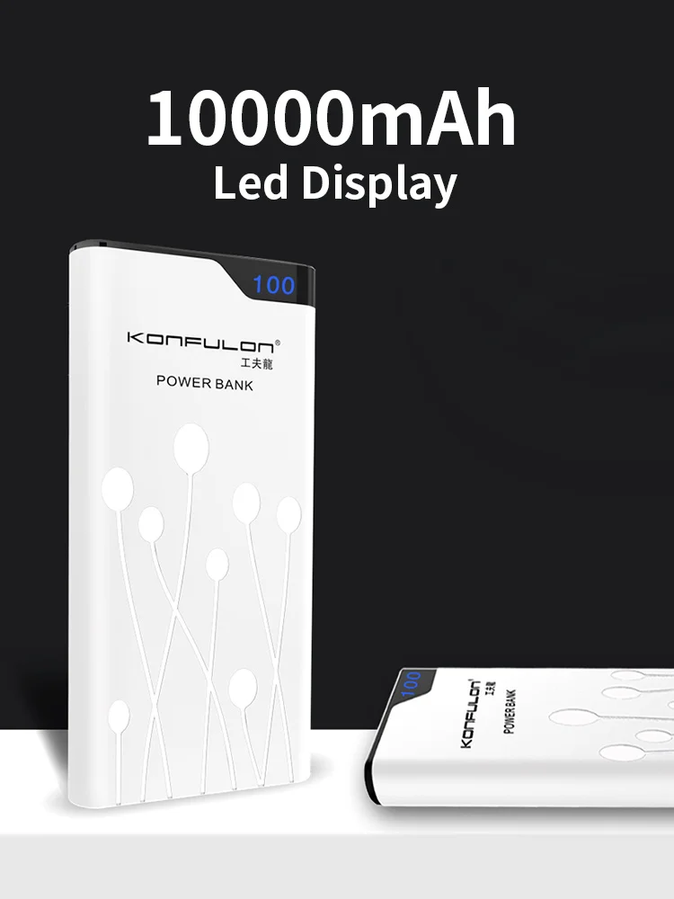 Power Bank10000mAh Светодиодный дисплей Портативный внешний аккумулятор для