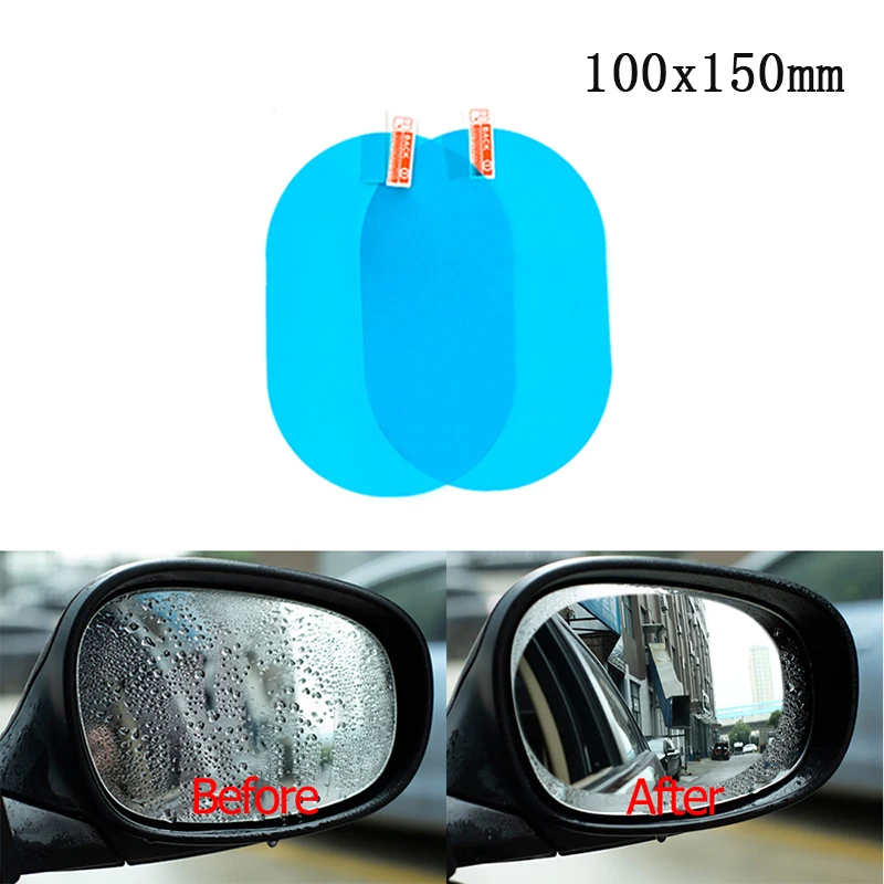 

2PCS Oval HD Anti-fog Nano Coating Rainproof Protective Car Rearview Mirror Film