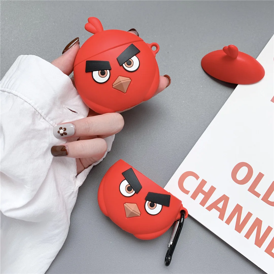 Милый силиконовый наушник с объемным мультипликационным принтом Angry bird Red bird чехол для Apple new AirPods 1/2 беспроводной bluetooth чехол для гарнитуры