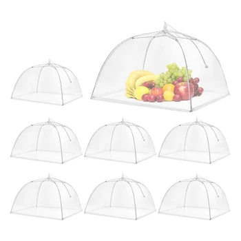 

8 Pack -Up Mesh Sn Food Cover Tent Umbrella, Reusable and Collapsible Food Cover Net for Parties Picnics, BBQs