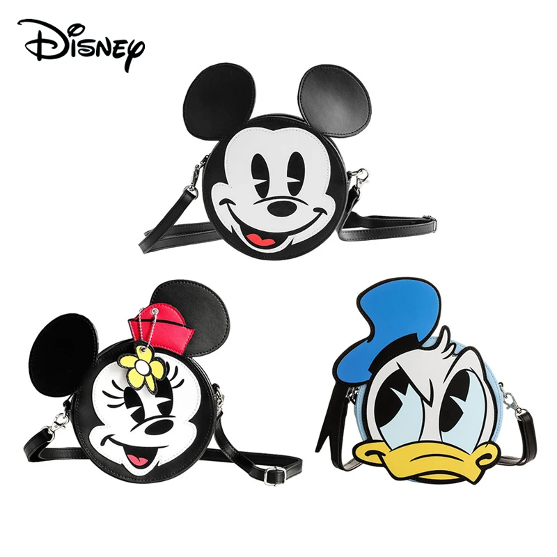 

Genuine Disney Trend Women Bag Fashion Multifunction Diagonal Bag Cartoon Mickey Minnie Mouse Donald Shoulder Bag PU Handbag