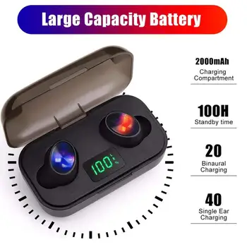 

Tws Wireless Bluetooth 5.0 Headset Led Display Sport Bluetooth Anti-sweat Wireless Earphones
