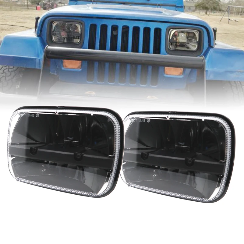 

5X7 inch LED highand low beam square LED headlights high low beam headlights for Jeep Wrangler YJ Cherokee XJ trucks 4X4 offroad