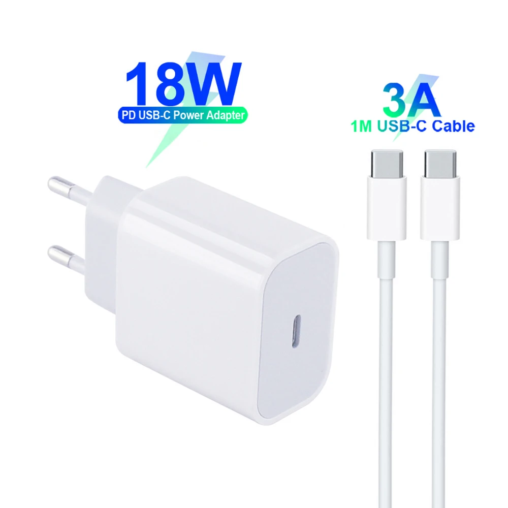 18W USB C Power Adapter TYPE C USB C TO lightn 8pin Cable 9V 2A PD2 2