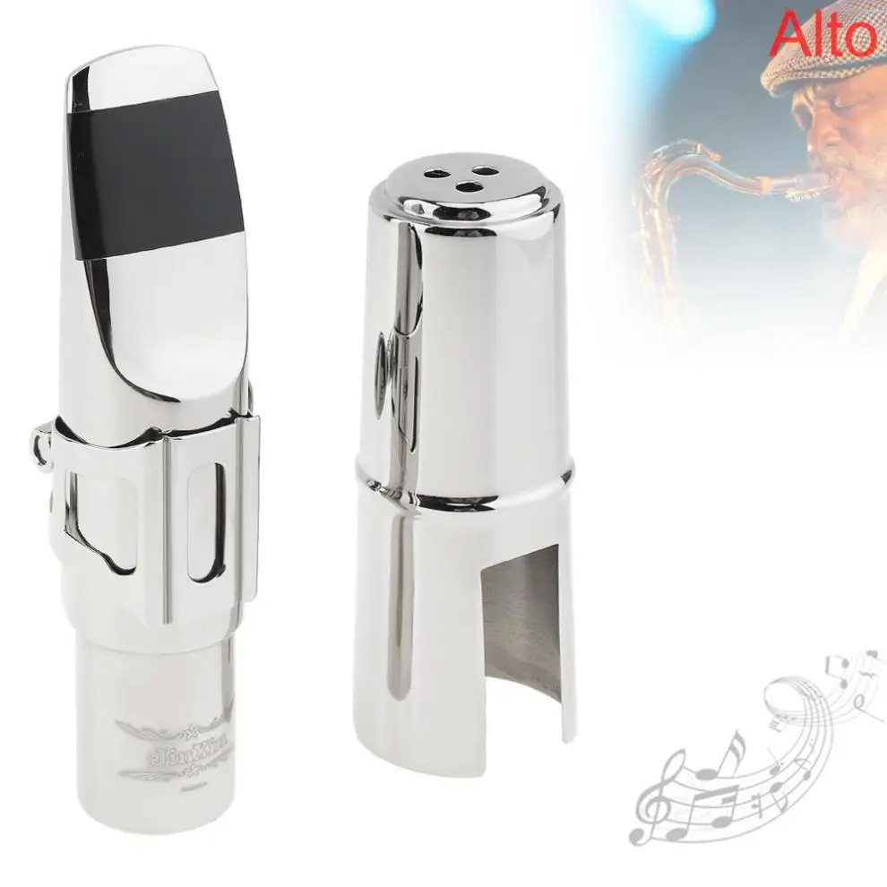 Alto Saxophone Mouthpiece Nickelplated Copper Sax Mouth Size 6C 7C for