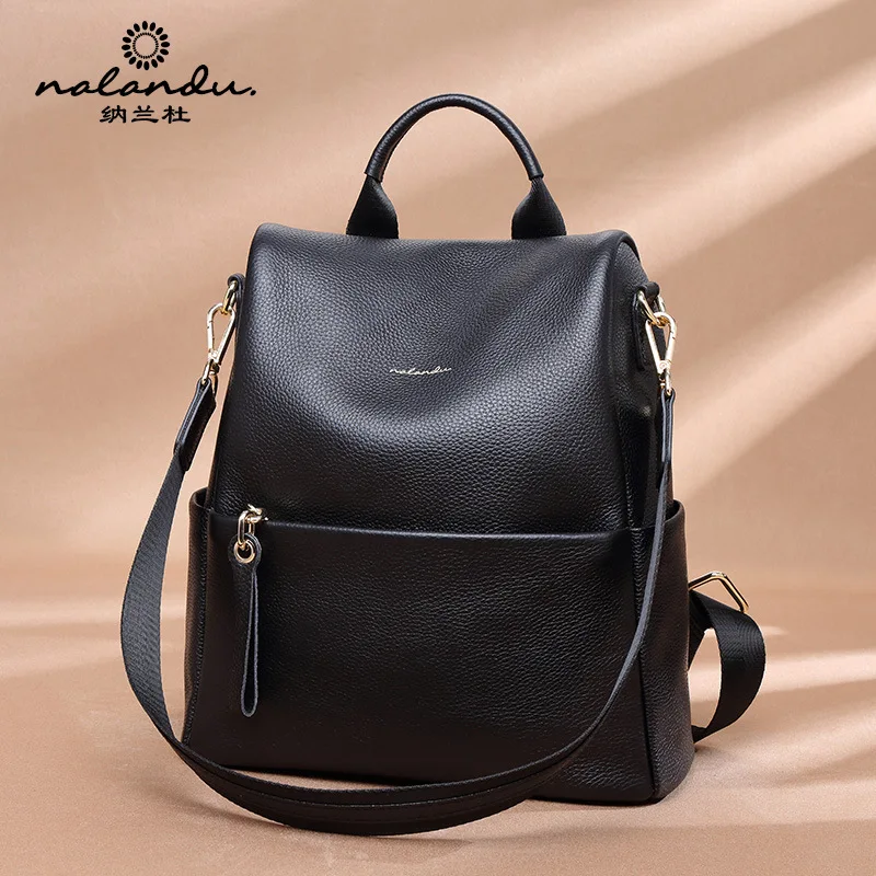 

Nalan Du First Layer of Leather Backpack Women's 2019 New Style Autumn And Winter Full-grain Leather Large-Volume Backpack WOMEN
