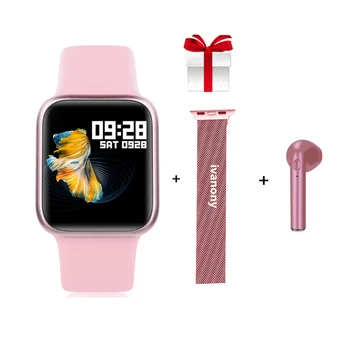 

SmartWatch+Strap+Earphone/Set Full Touch Screen Fitness Tracker Smart Watch Women IP68 Waterproof Reloj for IOS Android PK P80