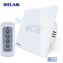 WELAIK UK RF 433MHZ Wall-Touch Switch-Crystal Glass-Panel Switch-Remote control-Dimming Touch-Switch Smart-Switch B1913TGWR01 welaik remote control the savior of black plastic remote touch switch use r433mhz r01
