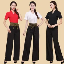 Косметолога для кормления, рабочая одежда, красота, спа, туника, костюм, модные наряды, глубокий крест, v-образный вырез, топ и широкие брюки для женщин