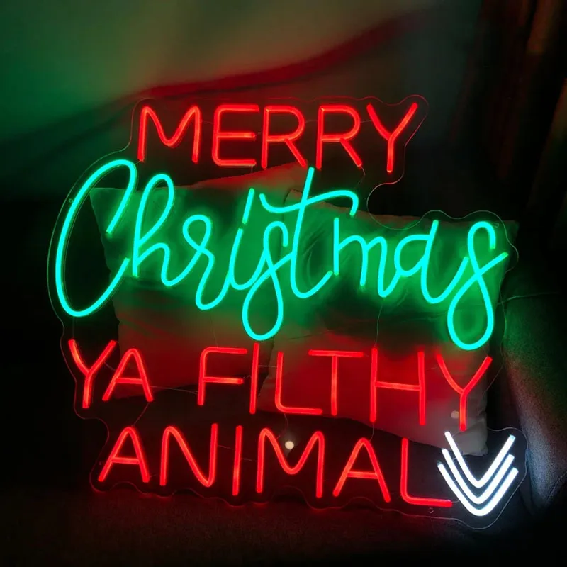 Merry-Christmas-Ya-Filthy-Animal-Neon-Sign-Decoration-Lights-Happy-New