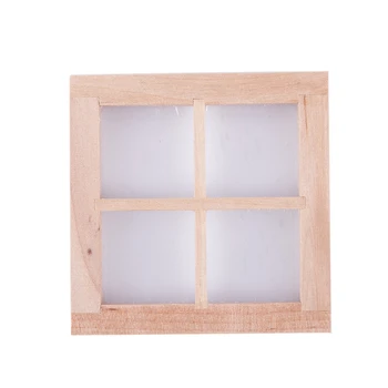 

Dollhouse Miniature Wooden 4 Pane Window DIY Accessory