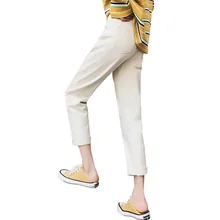 Свободные повседневные штаны-шаровары, летняя и осенняя уличная одежда для мальчиков, джинсовые штаны, женские джинсовые брюки с карманами и манжетами