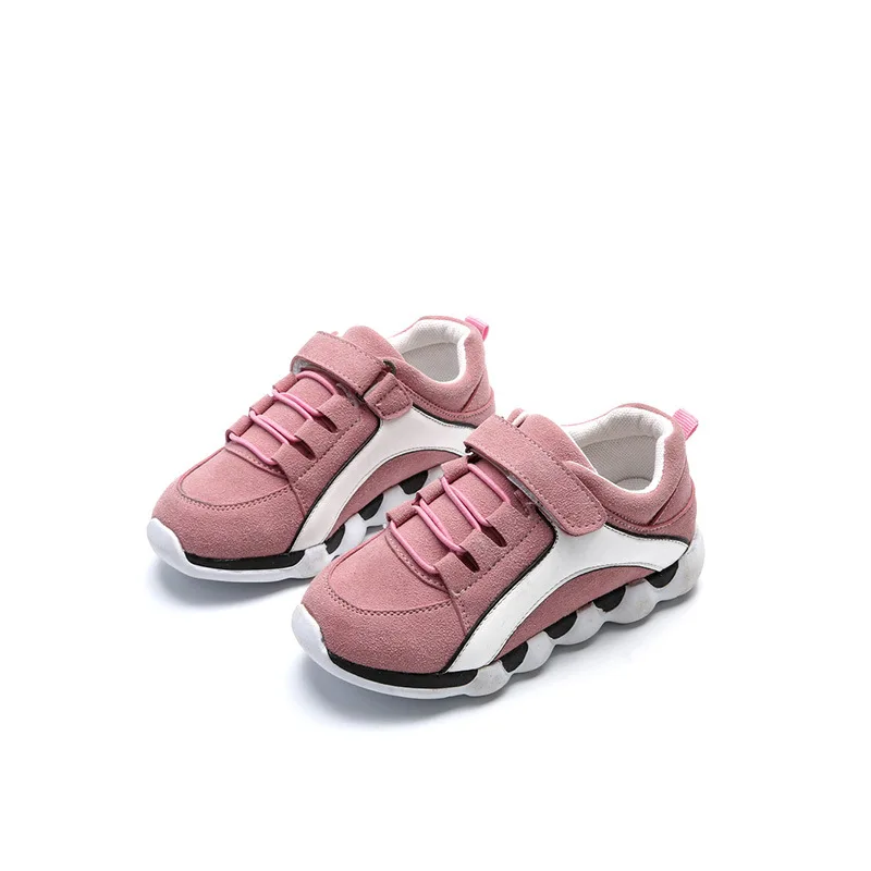 

2019 autumn new high-quality fashion pink leather leather men and women children's casual children shoes sneakers child running