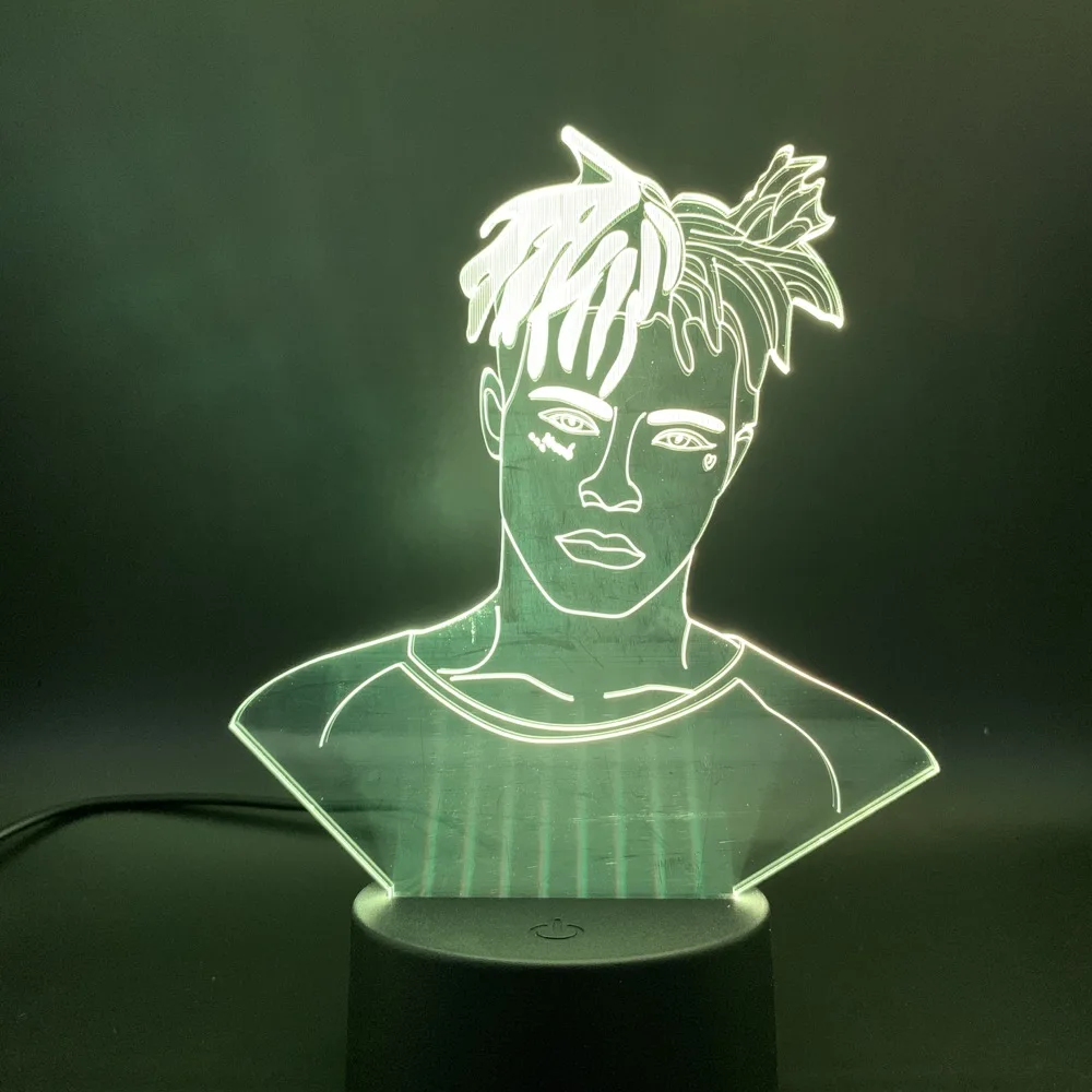 3d лампа фигурка знаменитости певицы XXXTentacion ночник для фанатов подарок домашний