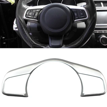 

For Jaguar F-PACE fpace Styling 2016 2017 2018 Car Accessories ABS Chrome Car Steering wheel Button frame Cover Trim