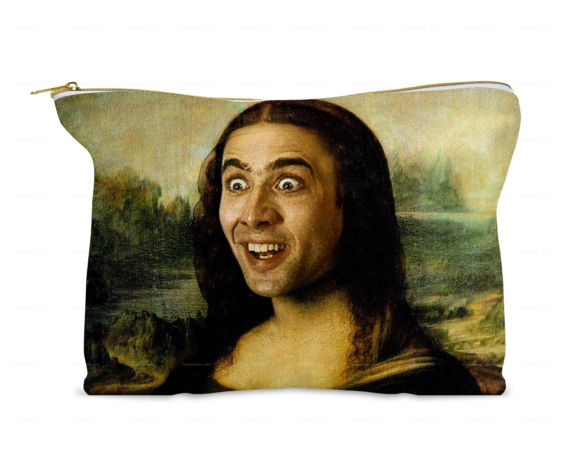 Косметичка Nicolas Cage Mona Lisa для путешествий, размер туалетных принадлежностей, сумка на молнии, маленькая косметичка симпатичная дорожная сумка для женщин