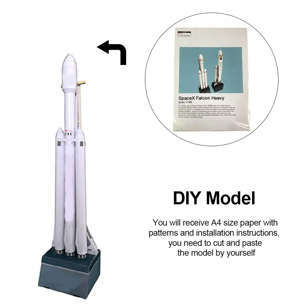 42センチメートル1 160 Spacex社ファルコン大型ロケット3d紙モデルパズル学生手クラスdiyスペースpapermodel折り紙おもちゃ Aliexpress