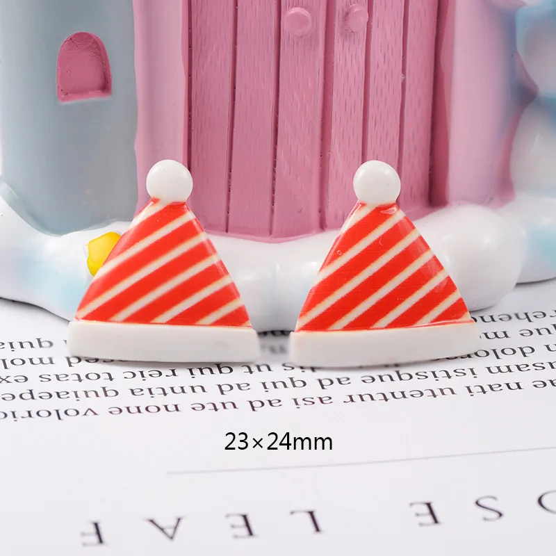 Christmas hat 10-40 шт Рождество узор плоская полимерная цвет наборы сделай сам DIY материал для рождественских украшений аксессуары украшения - Цвет: Christmas hat