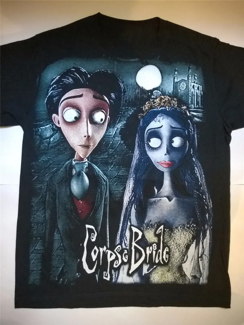 

Corpse Bride T-Shirt Nightmare Before Christmas Tim Burton Halloween Skellington Round Neck Tee Shirt