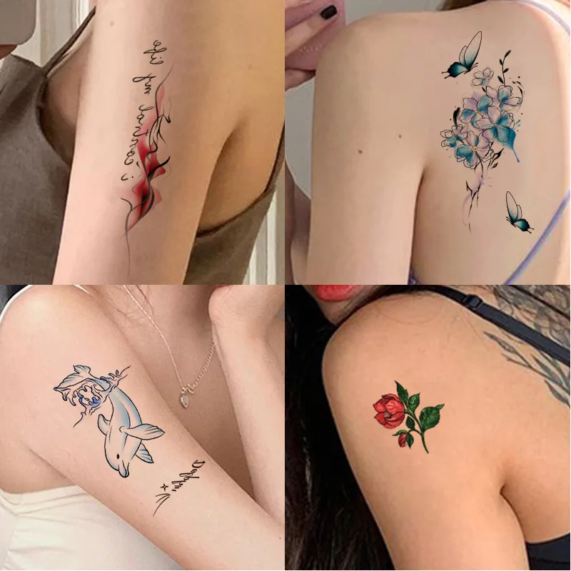 CARGEN Temporäre Tattoos Old School – 9 Bögen Mit 24 Designs, Sailor Jerry Stil, Wasserfest