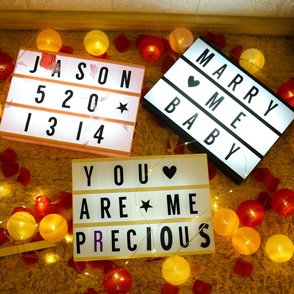 DIY Letter A6 Combination Cinema LED Light Box Battery Powered Table Lamp //KT
