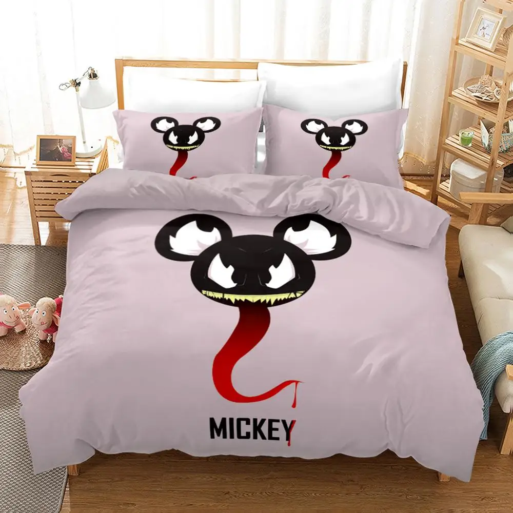 Amazing Red Mickey Mouse Bedding Set Twin Size Quilt Duvet Covers for Kids Bedroom Decor Boy's Bedspread Queen King 3 pcs 3D New