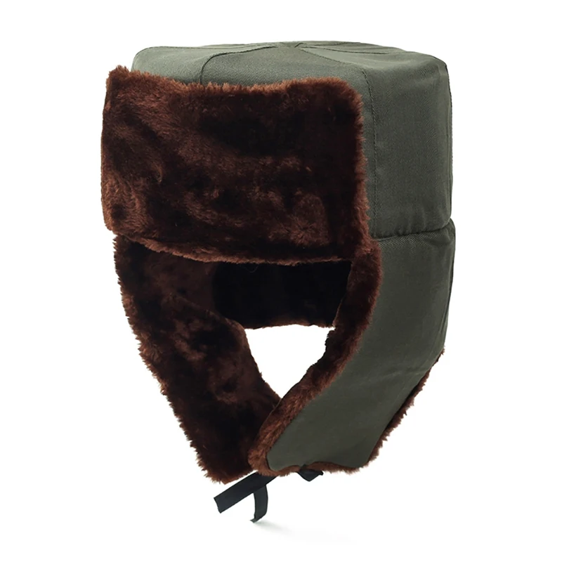 

Men Earflaps Cap Russian Bomber Hat Winter Fur Hat Windproof Warm Thicken Bomber Hat Women Woolen Ear Protection Bonnet Cap New