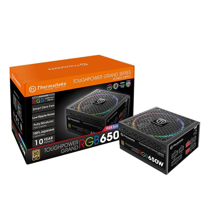 Блок питания Thermaltake ATX 650W Toughpower Grand RGB Sync 80+ gold(24+4+4pin) APFC 140mm fan colo