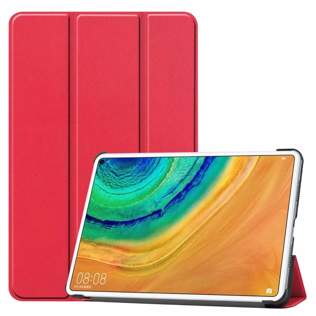Чехол для huawei Matepad Pro 10,8 MRX-W09, чехол для MRX-AL09, чехол для планшета, тонкий защитный чехол с подставкой+ пленка для экрана+ стилус - Цвет: Красный