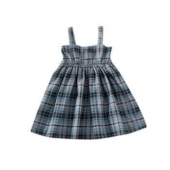 

Girls' Autumn Dress 20 New Style Western Style Little Girl's Dress Children's Plaid Suspender Dress Princess Dress