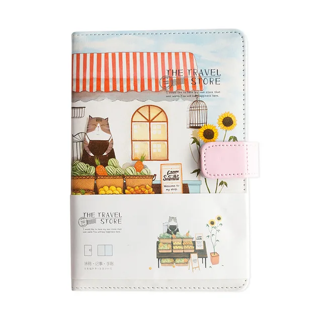 Travel Cat Hotel-C A5 Ван Гог милый кожаный карманный Bullet Journal планировщик персональный органайзер Еженедельный дневник путешественник блокнот с цветными страницами канцелярские принадлежности - Цвет: Travel Cat Hotel-C