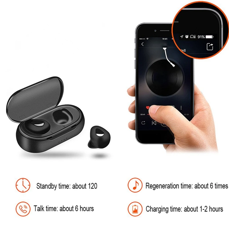 TWS Binaural Wireless Bluetooth Headset 5 0 Mini Sports In Ear Headphones