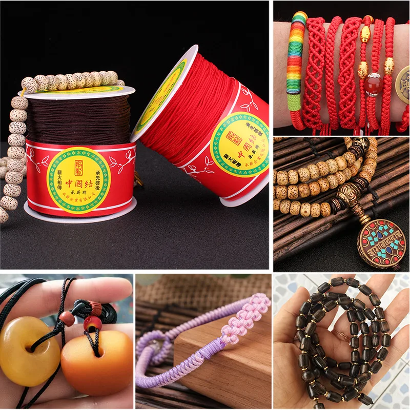 큰 롤 나일론 중국 매듭 매듭, Kumihimo Macrame 코드 꼰 DIY 비즈 스트링 스레드 와이어 라인, 도매, 1mm/1.5mm