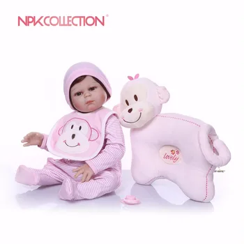

NPK 47cm reborn dolls soft silicone vinyl baby dolls bebe princess reborn bonecas nice clothing girafa plush doll gift kids toys