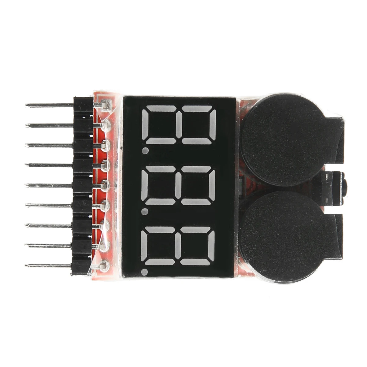 1pcs LiPo Battery Checker RC Airplane Low Voltage Alarm 1-8S Buzzer Monitor Tester For RC Car Boat LED 3.7-30V Dual Speaker