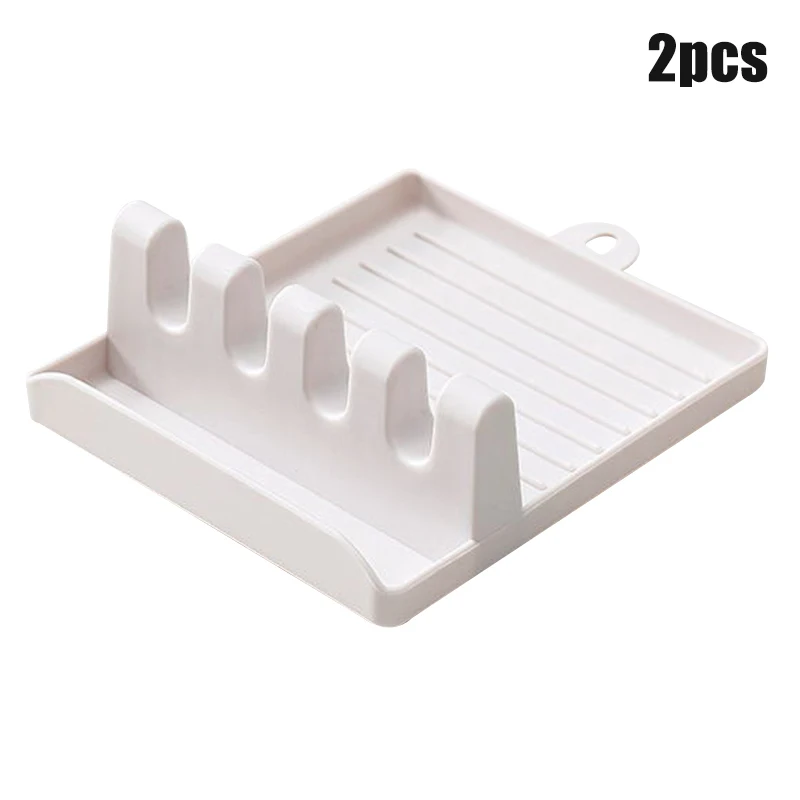 2 pcs white Сушилка для посуды для приготовления пищи Нескользящая подставка для ложек силиконовые многофункциональные палочки для еды шпатель подставка TSH Shop - Цвет: 2 pcs white