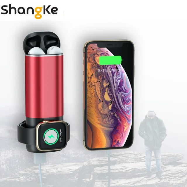 $US $18.11  3 In1 Wireless Charger Power Bank 5200mAh Portable Mobile Phone Charger Power Bank for iPhone AirPo