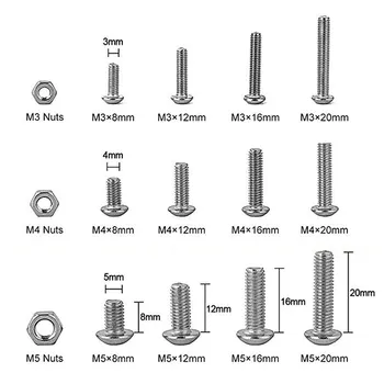 

Head Cap Screw Nut Hexagon Metric Thread Machine Bolt Assortment Kit Set 304 Stainless Steel