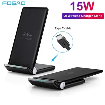

15W Qi Wireless Charger Stand QC 3.0 Fast Charging Base Pad For iPhone 11 pro X XR XS Max Samsung Galaxy S9 S10 S20 Note 10 9