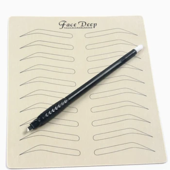 

5set disposable microblading eyebrow tattoo pen with eyebrow tattoo fake practice skin tattoo kit for permanent makeup learner