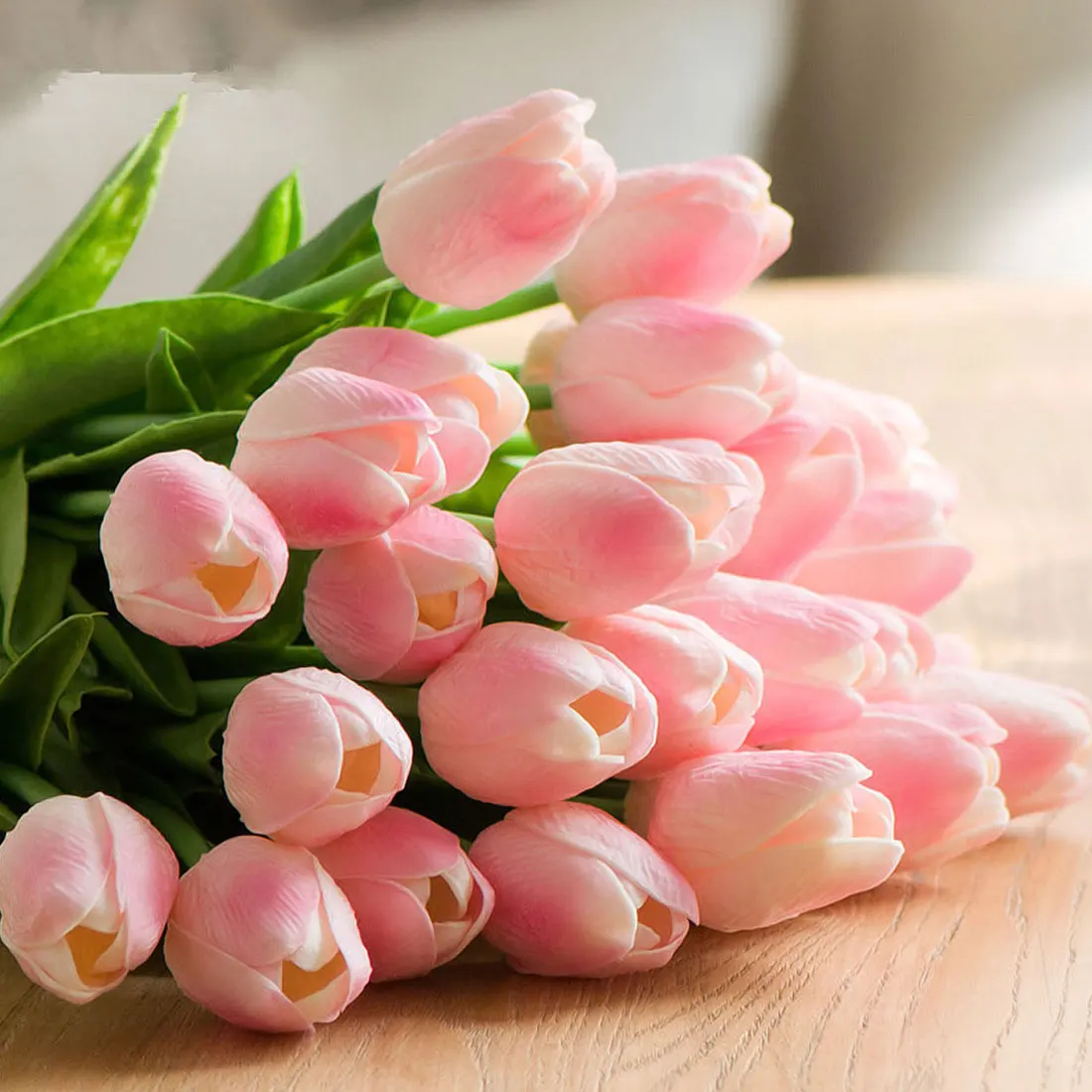 

10Pcs/lot Pu Mini Tulip Artificial Flower Real Touch Wedding Flower Bouquet Fake Silk Flowers for Home Party Decoration