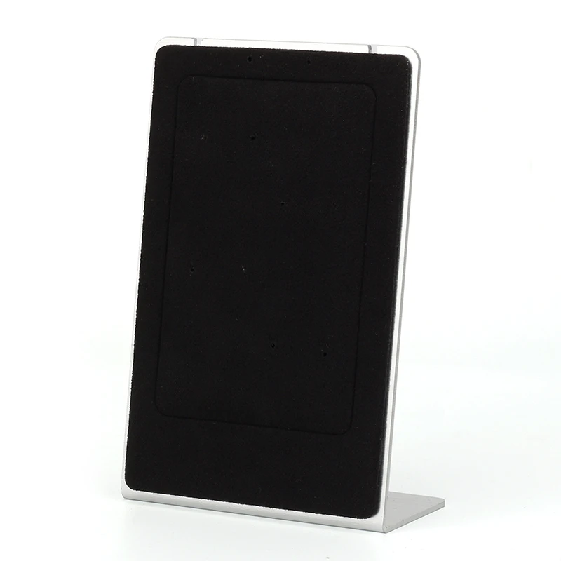 

New Eco Friendly Suede Black Metal Plate Microfiber Leather Jewelry Earring Pendant Necklace Counter Shop Window Display Stand